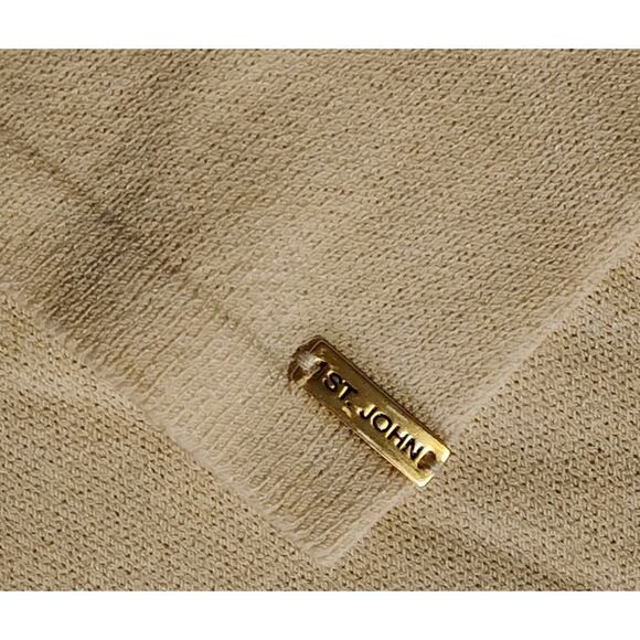 St. John Sport Cream Long Sleeve Turtleneck Sweater, Size Large - Picture 4 of 8